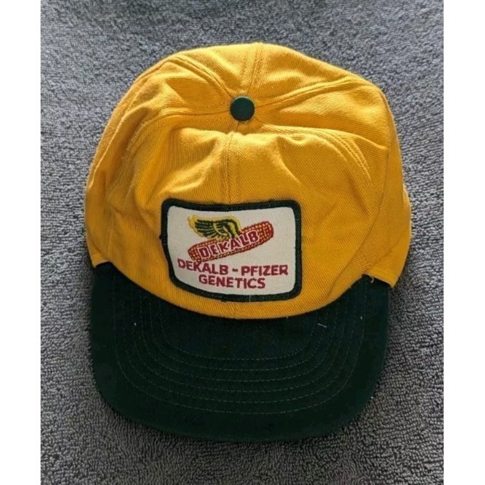 Vintage 70s 80s DEKALB CORN SEED FEED FARM AG ADVERTISING HAT w/ Earflaps Size M